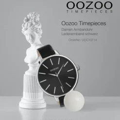 Oozoo Damen Armbanduhr Timepieces C10714 Analog Leder schwarz UOC10714