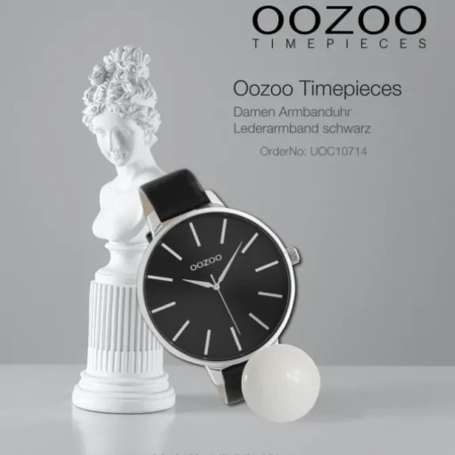 Oozoo Damen Armbanduhr Timepieces C10714 Analog Leder schwarz UOC10714