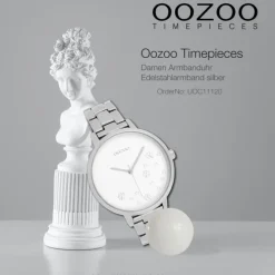 Oozoo Damen Armbanduhr Timepieces Analog Edelstahl silber UOC11120