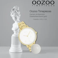 Oozoo Damen Armbanduhr Timepieces Analog Edelstahl gold UOC11122