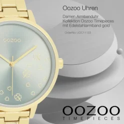 Oozoo Damen Armbanduhr Timepieces Analog Edelstahl gold UOC11123