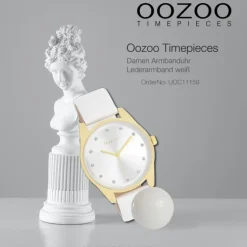 Oozoo Damen Armbanduhr Timepieces Analog Leder weiß UOC11159