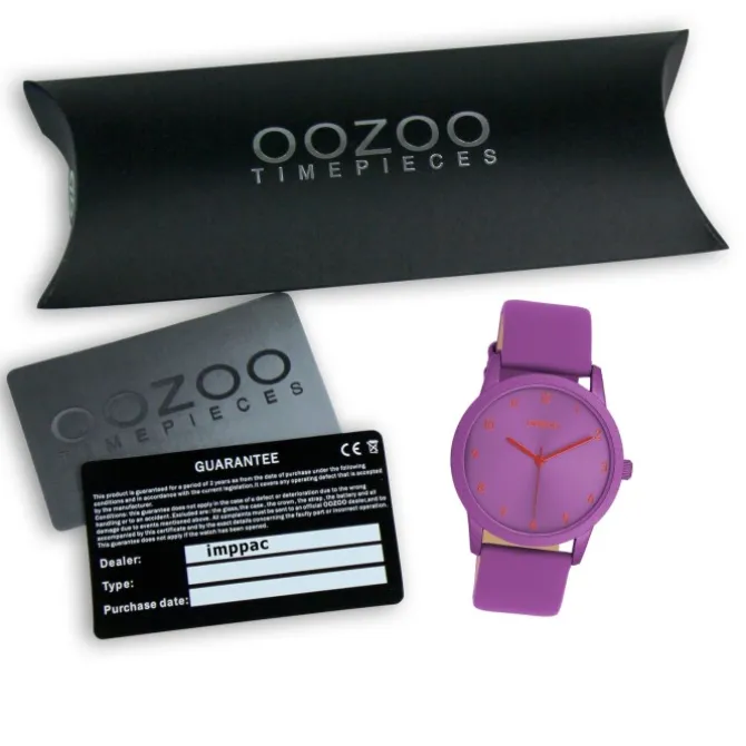 Oozoo Damen Armbanduhr Timepieces Analog Leder lila UOC11173