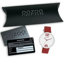 Oozoo Damen Armbanduhr Timepieces Analog Leder rot UOC11237