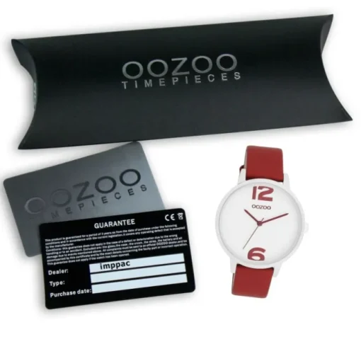 Oozoo Damen Armbanduhr Timepieces Analog Leder rot UOC11237