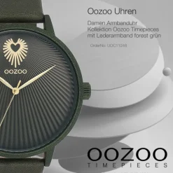 Oozoo Damen Armbanduhr Timepieces Analog Leder forest grün UOC11248