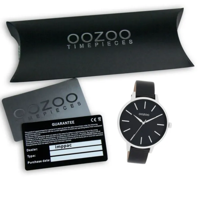 Oozoo Damen Armbanduhr Timepieces Analog Leder schwarz UOC11293