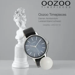 Oozoo Damen Armbanduhr Timepieces Analog Leder schwarz UOC10119