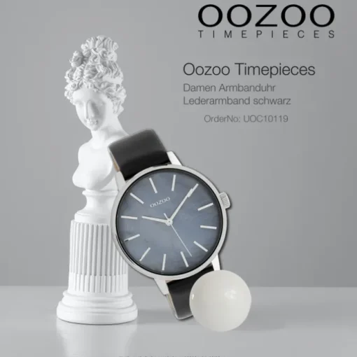 Oozoo Damen Armbanduhr Timepieces Analog Leder schwarz UOC10119