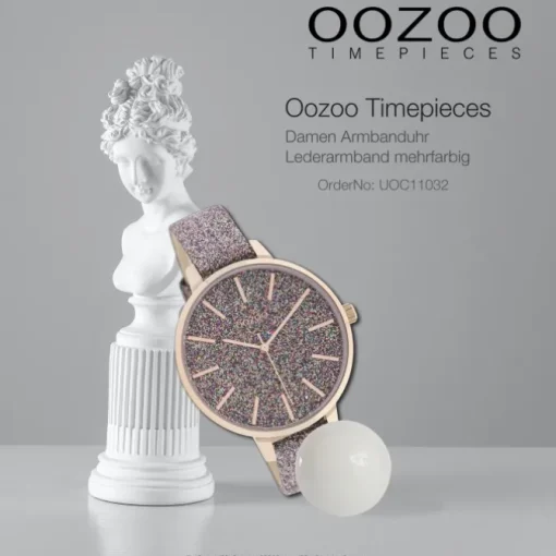 Oozoo Damen Armbanduhr Timepieces C11032 Analog Leder mehrfarbig UOC11032