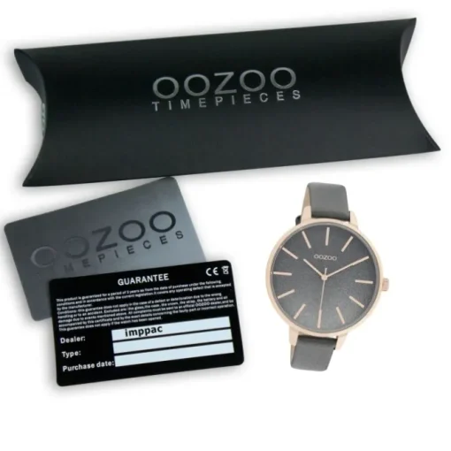 Oozoo Damen Armbanduhr Timepieces C11033 Analog Leder grau UOC11033