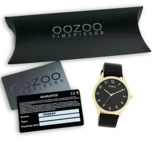 Oozoo Damen Armbanduhr Timepieces Analog Leder schwarz UOC11329