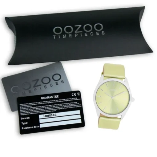 Oozoo Damen Armbanduhr Timepieces Analog Leder hellgrün UOC11331