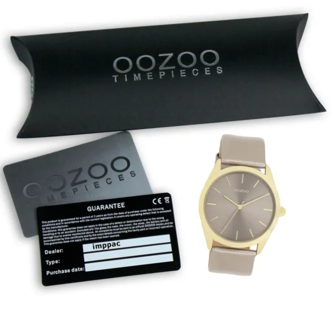 Oozoo Damen Armbanduhr Timepieces Analog Leder taupe braun UOC11333