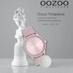 Oozoo Damen Armbanduhr Timepieces Analog Leder pastell-lila UOC11355