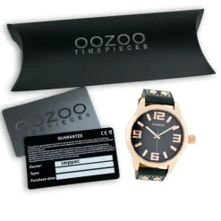 Oozoo Damen Armbanduhr Timepieces C1157 46mm Quarz Leder blau UOC1157