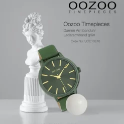 Oozoo Damen Armbanduhr Timepieces C10616 Analog Leder grün UOC10616