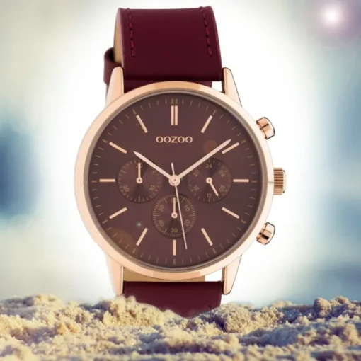 Oozoo Damen Armbanduhr Timepieces C10599 Analog Leder weinrot UOC10599