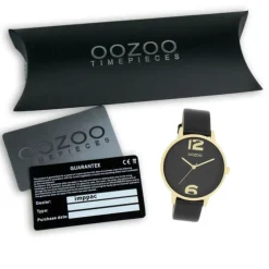 Oozoo Damen Armbanduhr Timepieces Analog Leder schwarz UOC11239