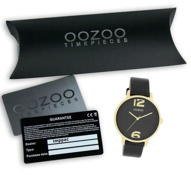 Oozoo Damen Armbanduhr Timepieces Analog Leder schwarz UOC11239