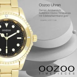 Oozoo Damen Armbanduhr Timepieces Analog Edelstahl gold UOC11148