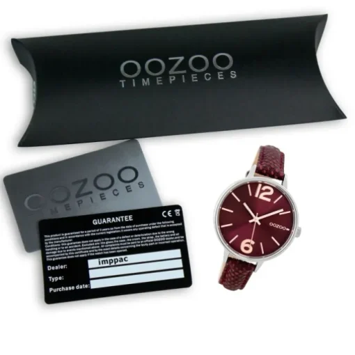 Oozoo Damen Armbanduhr Timepieces C9482 Quarz Leder weinrot UOC9482