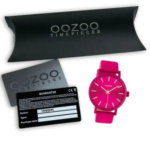 Oozoo Damen Armbanduhr Timepieces C10448 Quarz Leder fuchsia UOC10448