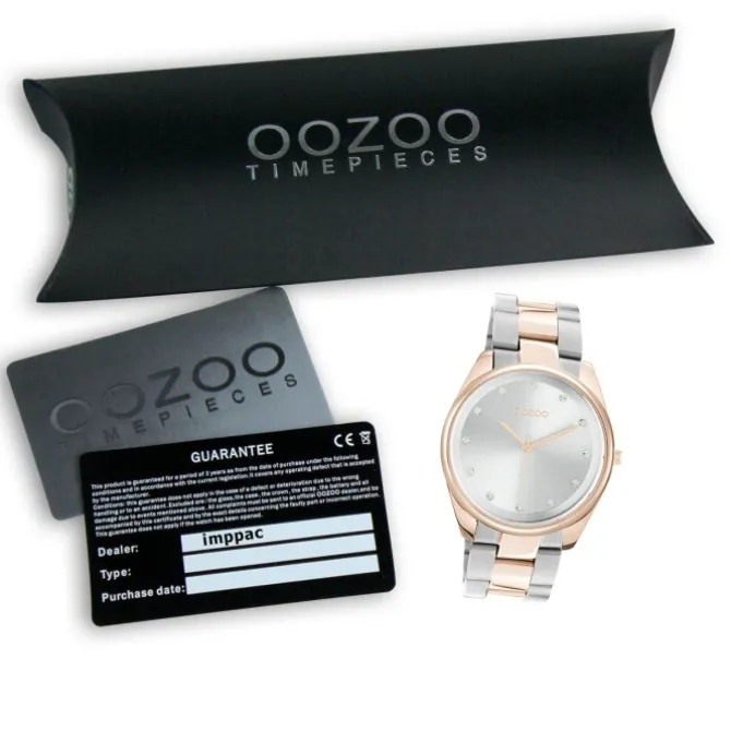 Oozoo Damen Armbanduhr Timepieces C10964 Analog Edelstahl silber-rosé UOC10964
