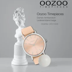 Oozoo Damen Armbanduhr Timepieces Analog Leder beige weiß UOC10446