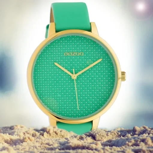 Oozoo Damen Armbanduhr Timepieces C10593 Analog Leder mintgrün UOC10593