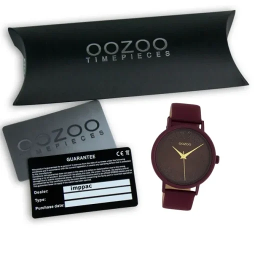Oozoo Damen Armbanduhr Timepieces Analog Leder bordeauxrot UOC10584