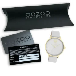 Oozoo Damen Armbanduhr Timepieces Analog Leder light grau UOC11240