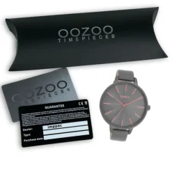 Oozoo Damen Armbanduhr Timepieces Analog Leder grau UOC11254