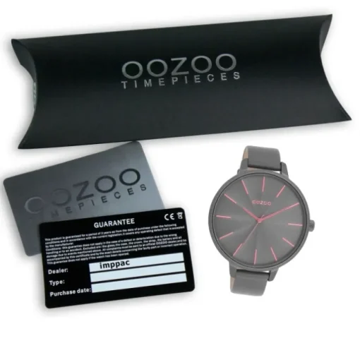 Oozoo Damen Armbanduhr Timepieces Analog Leder grau UOC11254