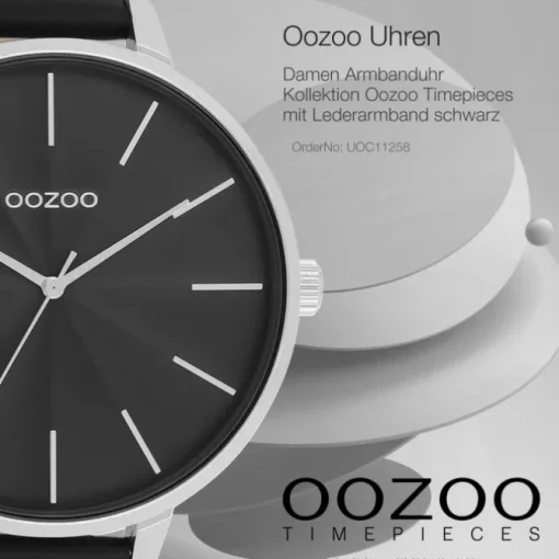 Oozoo Damen Armbanduhr Timepieces Analog Leder schwarz UOC11258