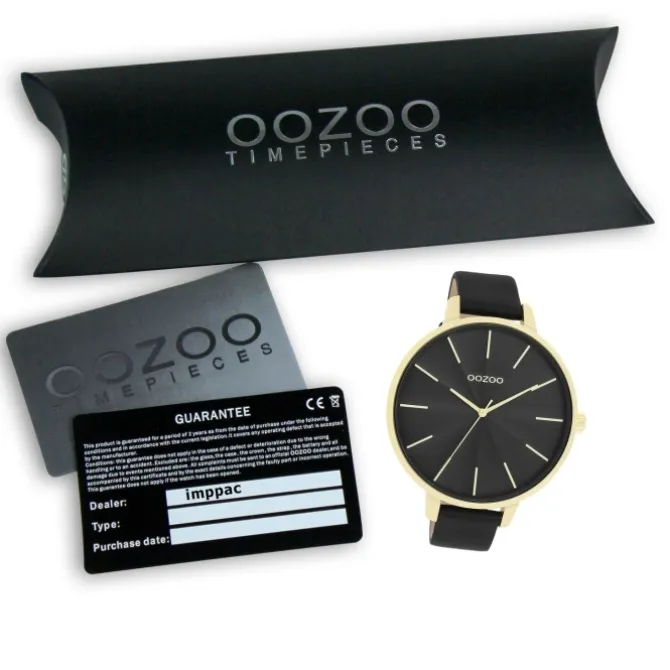 Oozoo Damen Armbanduhr Timepieces Analog Leder schwarz UOC11259