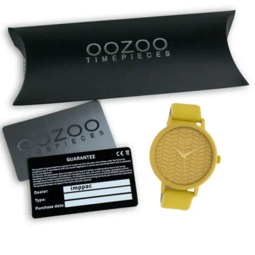 Oozoo Damen Armbanduhr Timepieces Analog Leder gelb UOC10655