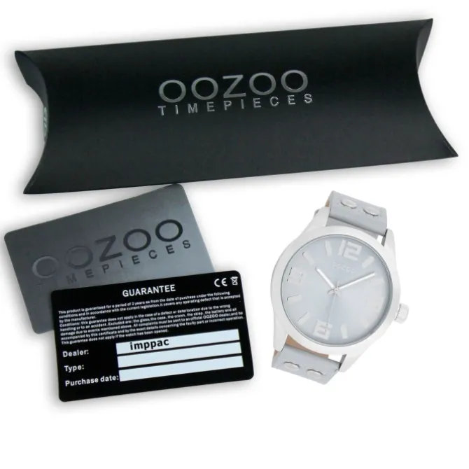 Oozoo Damen Armbanduhr Timepieces Analog Leder hellgrau UOC1089A