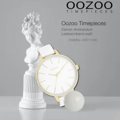 Oozoo Damen Armbanduhr Timepieces Analog Leder weiß UOC11346