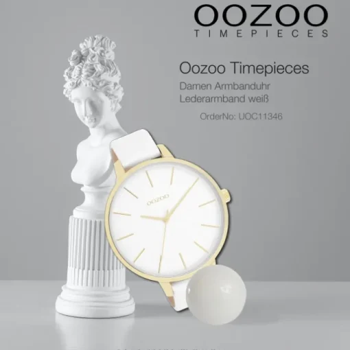 Oozoo Damen Armbanduhr Timepieces Analog Leder weiß UOC11346