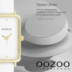 Oozoo Damen Armbanduhr Timepieces Analog Lederband weiß UOC11530