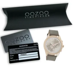 Oozoo Damen Armbanduhr Timepieces C10802 Analog Leder grau UOC10802