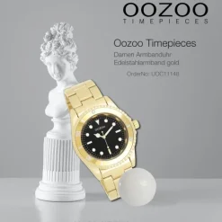 Oozoo Damen Armbanduhr Timepieces Analog Edelstahl gold UOC11148