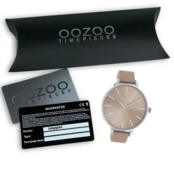 Oozoo Damen Armbanduhr Timepieces C10711 Analog Leder pinkgrau UOC10711