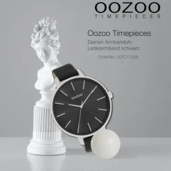 Oozoo Damen Armbanduhr Timepieces Analog Leder schwarz UOC11258