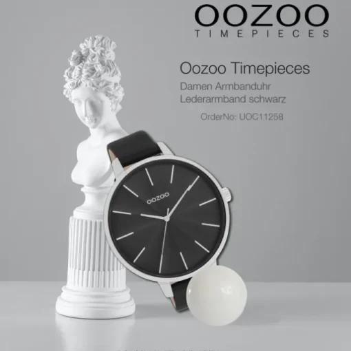 Oozoo Damen Armbanduhr Timepieces Analog Leder schwarz UOC11258