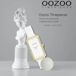 Oozoo Damen Armbanduhr Timepieces Analog Lederband weiß UOC11530