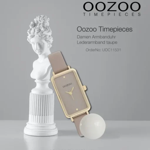 Oozoo Damen Armbanduhr Timepieces Analog Lederband taupe braun UOC11531