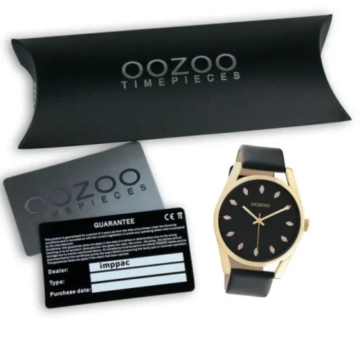 Oozoo Damen Armbanduhr Timepieces Analog Leder schwarz UOC10842