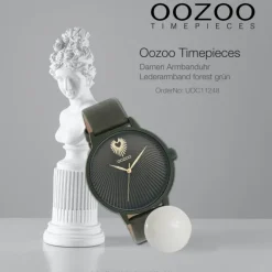 Oozoo Damen Armbanduhr Timepieces Analog Leder forest grün UOC11248